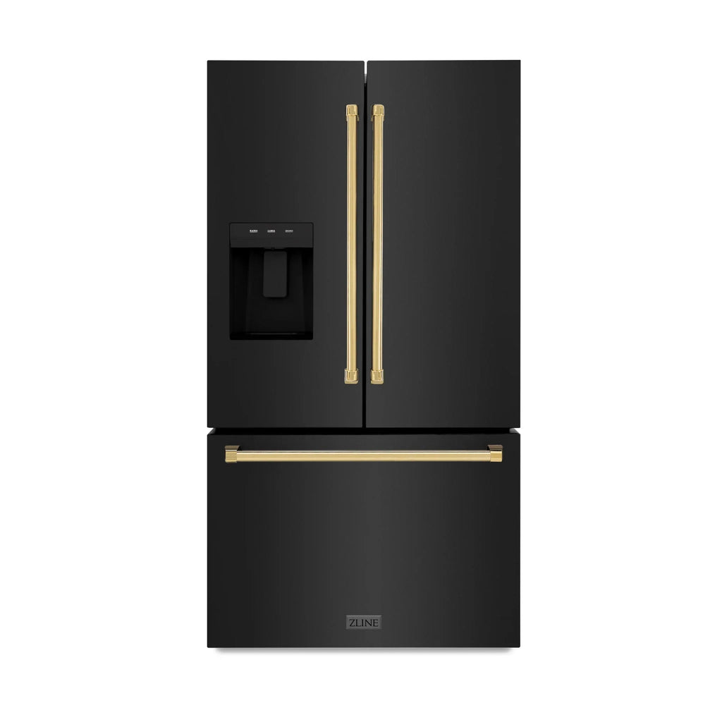 ZLINE 36" Refrigerator, Water, Ice Dispenser, Fingerprint Resistant, RSMZ-W-36-BS-G