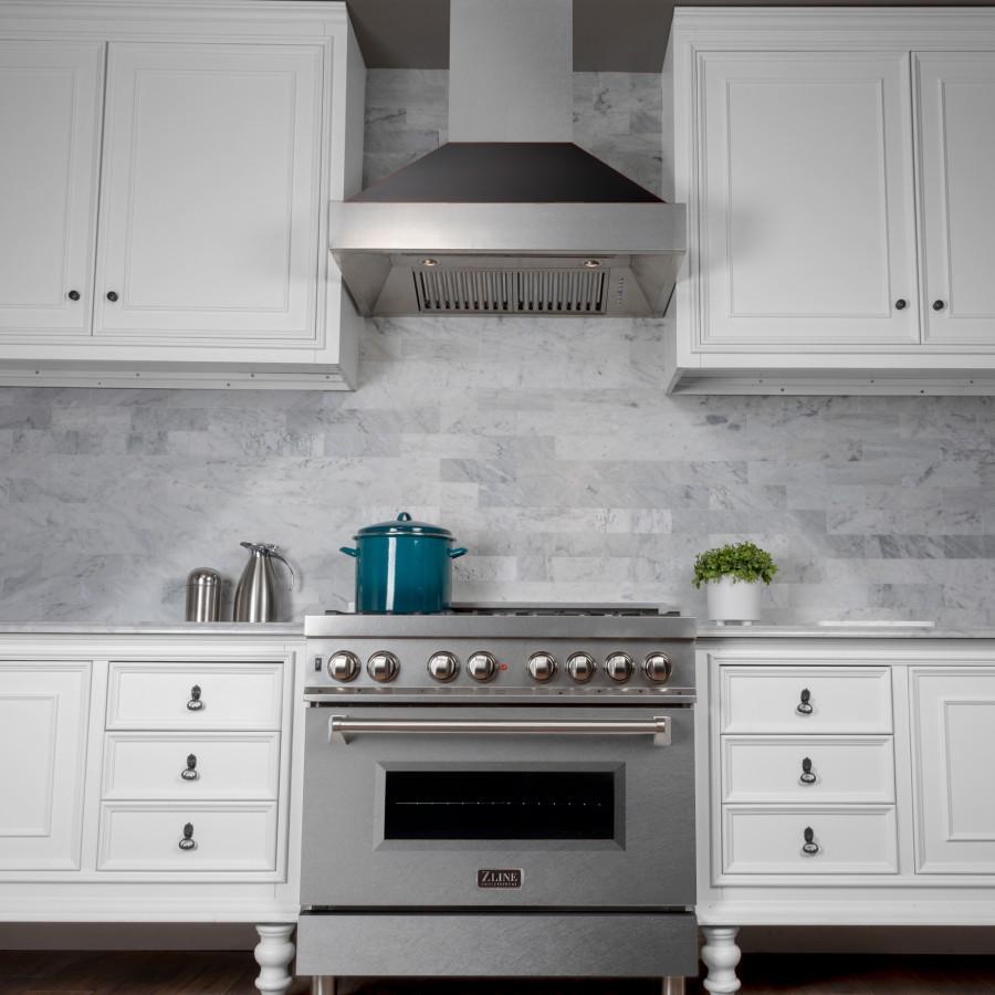 ZLINE 36" Snow Finish Wall Range Hood, Oil Rubbed Shell, 8654ORB-36