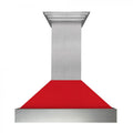 ZLINE 36" Snow Finish Wall Range Hood, Red Matte Shell, 8654RM-36