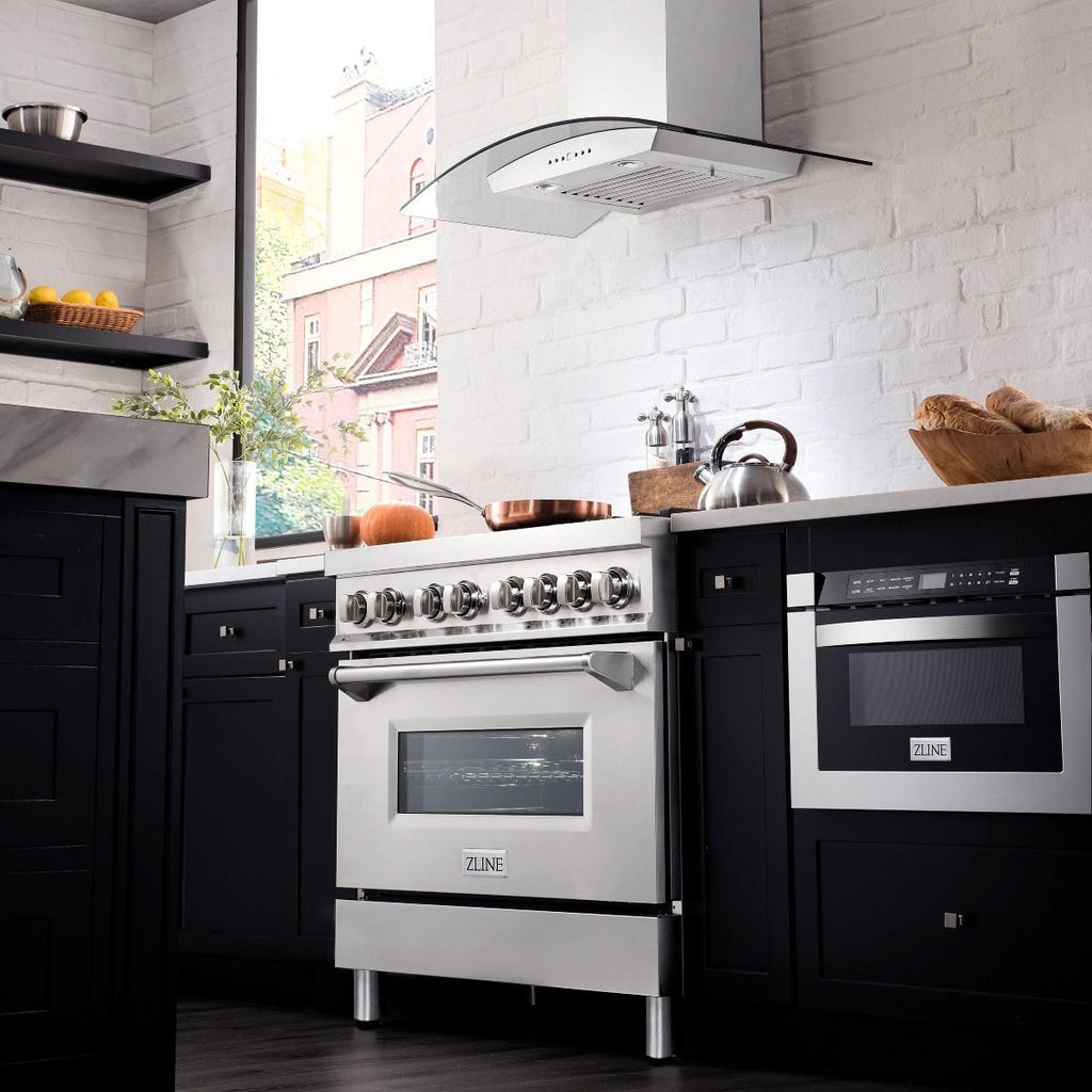 ZLINE 36" Stainless 4.6 cu.ft. 6 Gas Burner/Electric Oven Range, RA36
