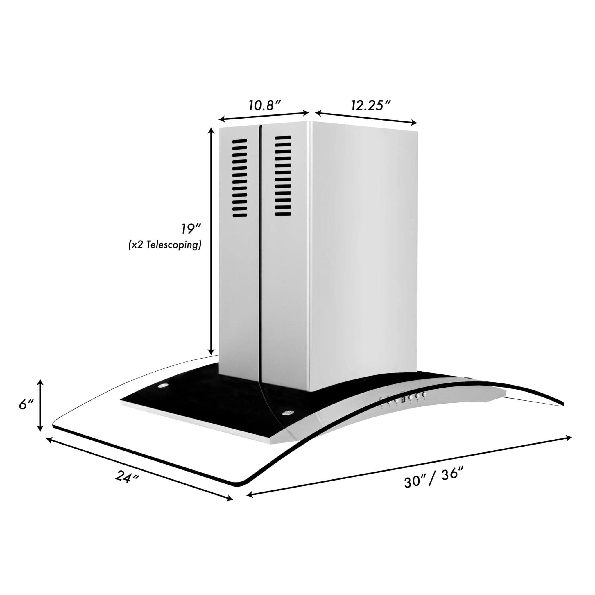 ZLINE 36" Stainless Steel Island Range Hood GL14i-36