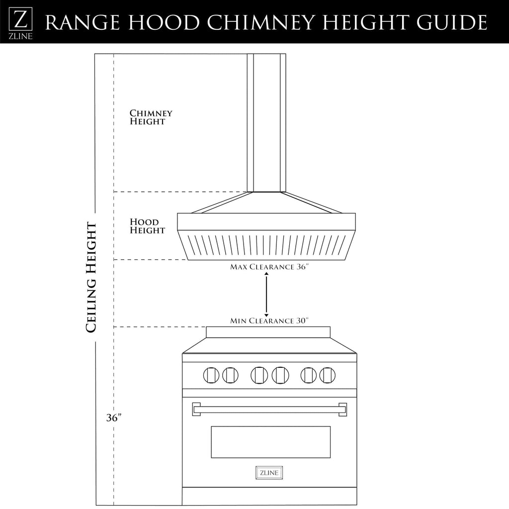 ZLINE 36" Stainless Steel Wall Range Hood KN4-36