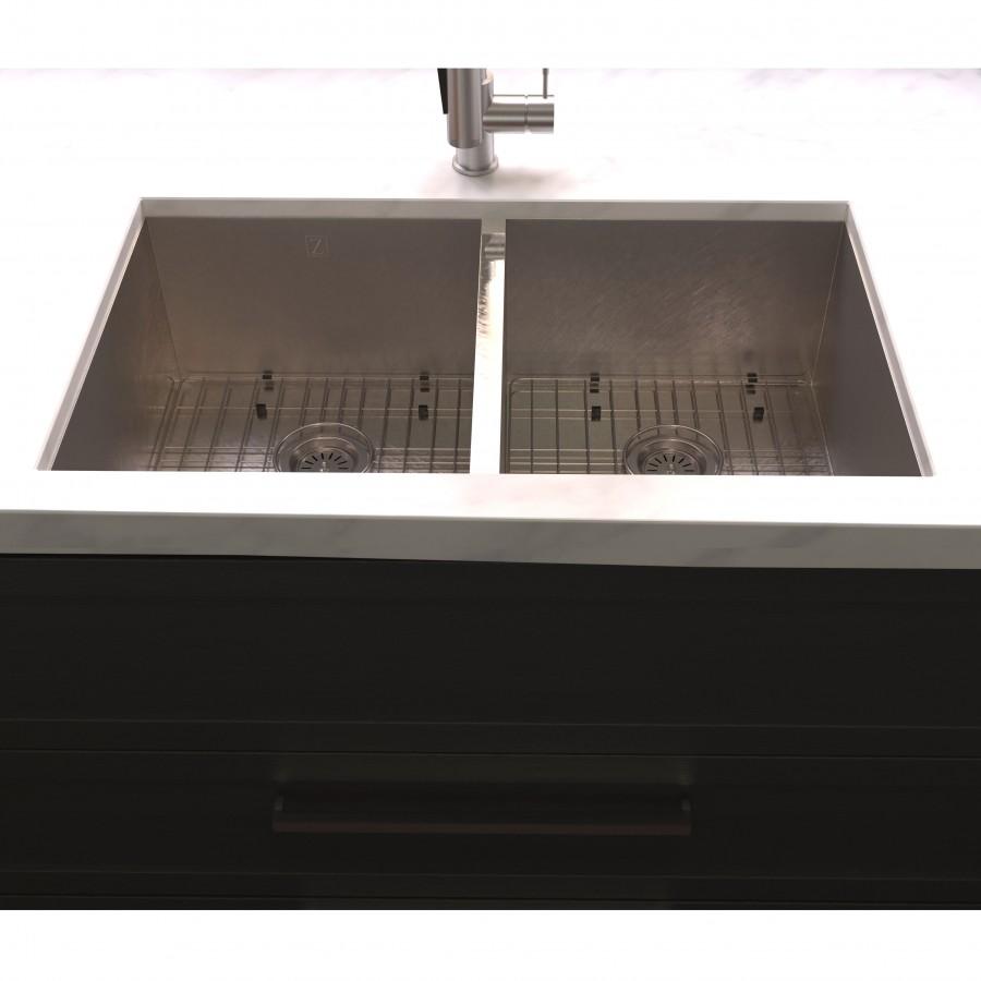 ZLINE 36" Undermount Double Bowl Sink Stainless Steel, SR50D-36S
