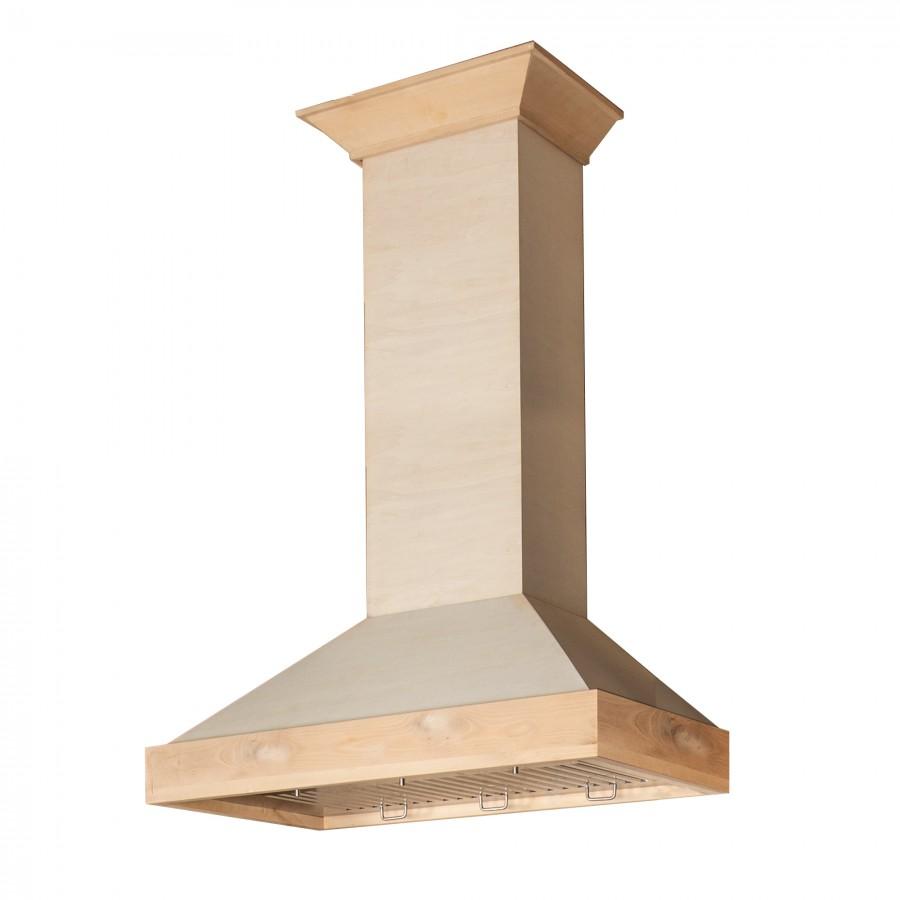 ZLINE 36" Unfinished Wooden Wall Range Hood, KBUF-36