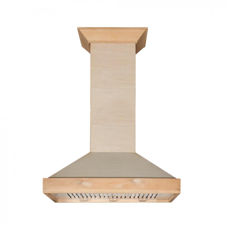 ZLINE 36" Unfinished Wooden Wall Range Hood, KBUF-36