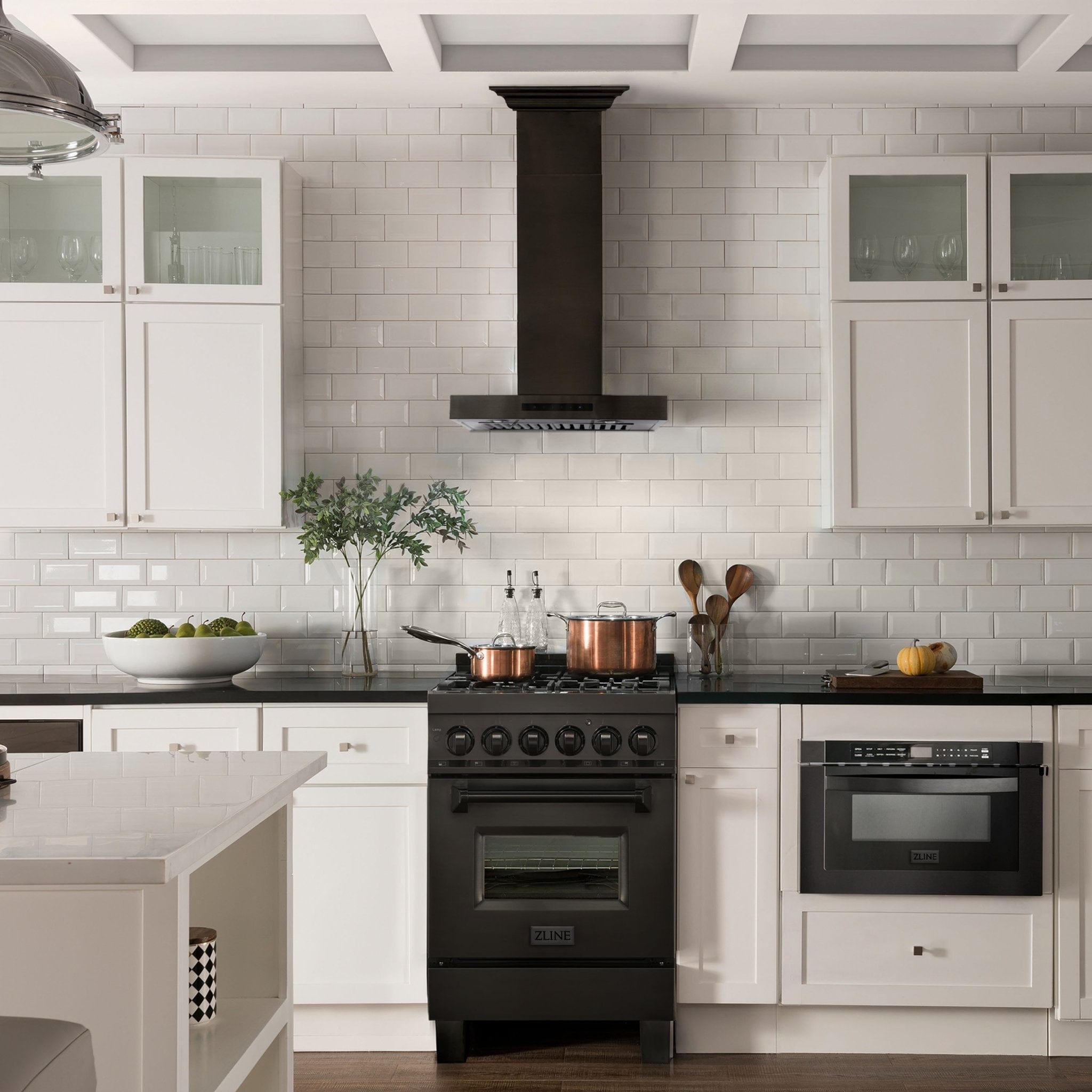 ZLINE 36" Wall Mount Range Hood, Black Stainless Steel, BSKENCRN-36