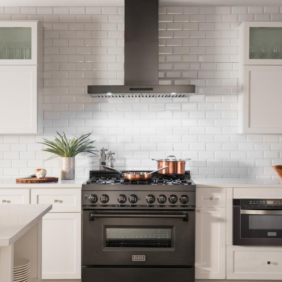 ZLINE 36" Wall Mount Range Hood, BSKEN-36, Black Stainless Steel