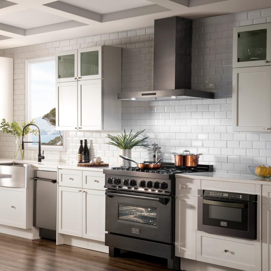 ZLINE 36" Wall Mount Range Hood, BSKEN-36, Black Stainless Steel