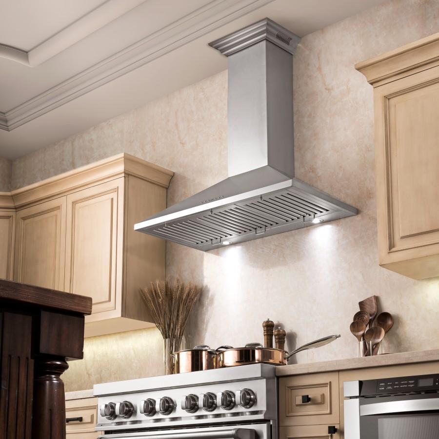 ZLINE 36" Wall Range Hood, Built-in CrownSound® Bluetooth Speakers, KL2CRN-BT-36