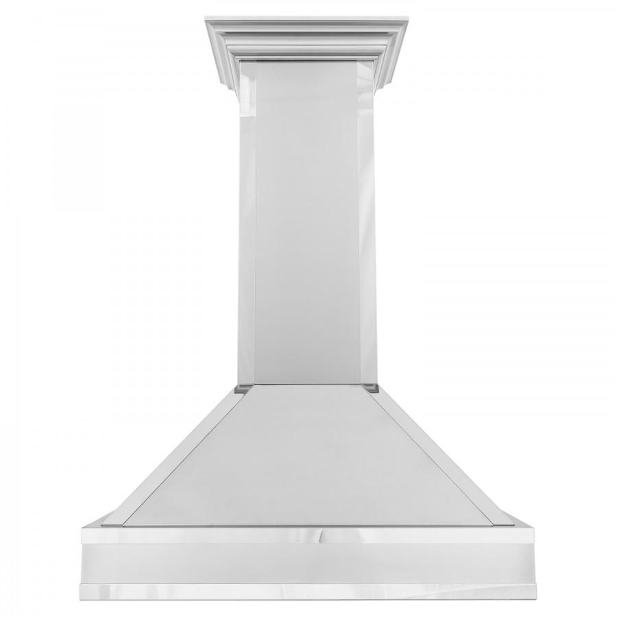 ZLINE 36" Wall Range Hood, DuraSnow Stainless, Mirror Accents, 655MR-36