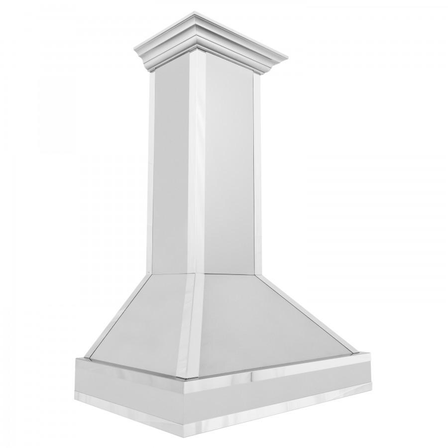 ZLINE 36" Wall Range Hood, DuraSnow Stainless, Mirror Accents, 655MR-36