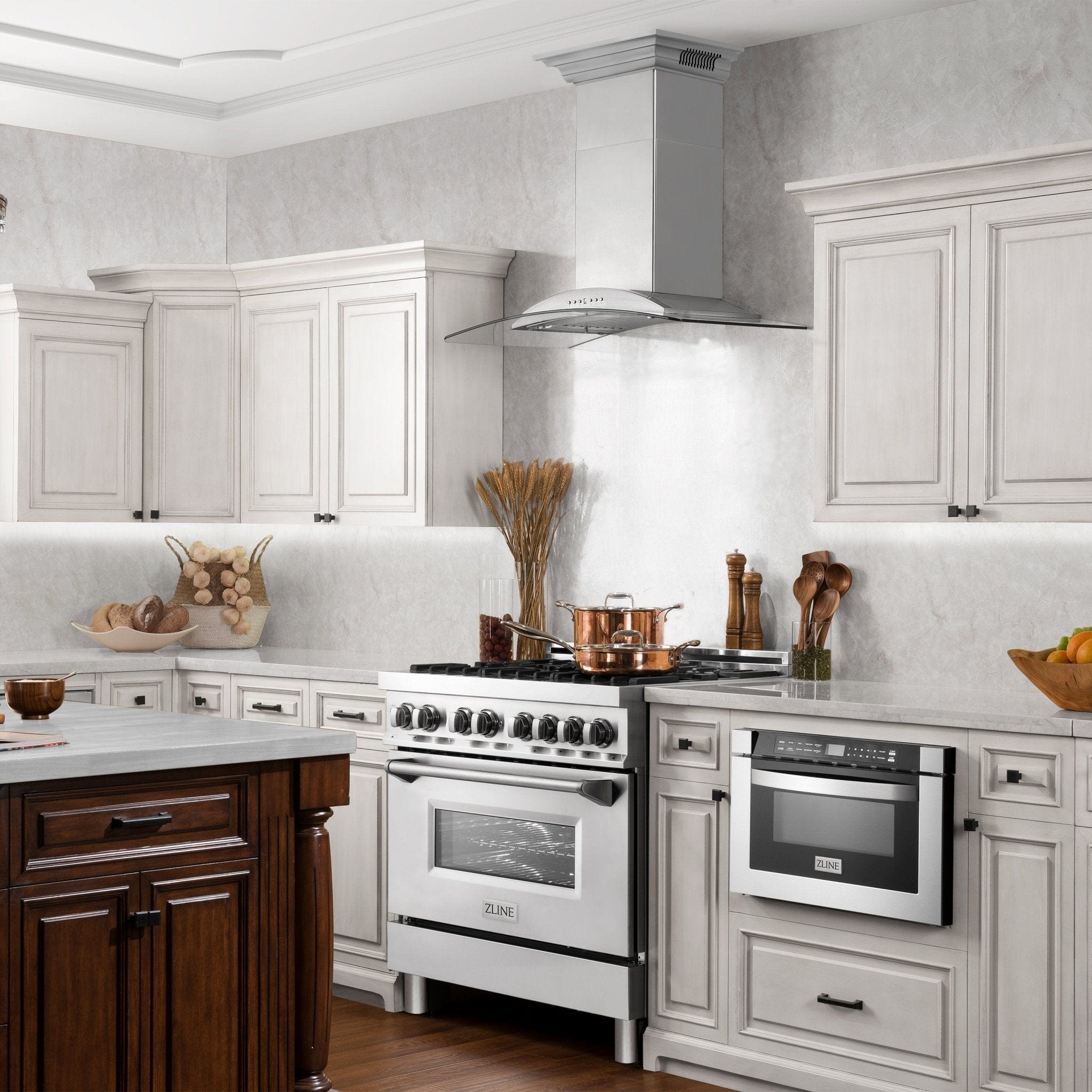 ZLINE 36" Wall Range Hood, Stainless, Bluetooth Speakers, KNCRN-BT-36