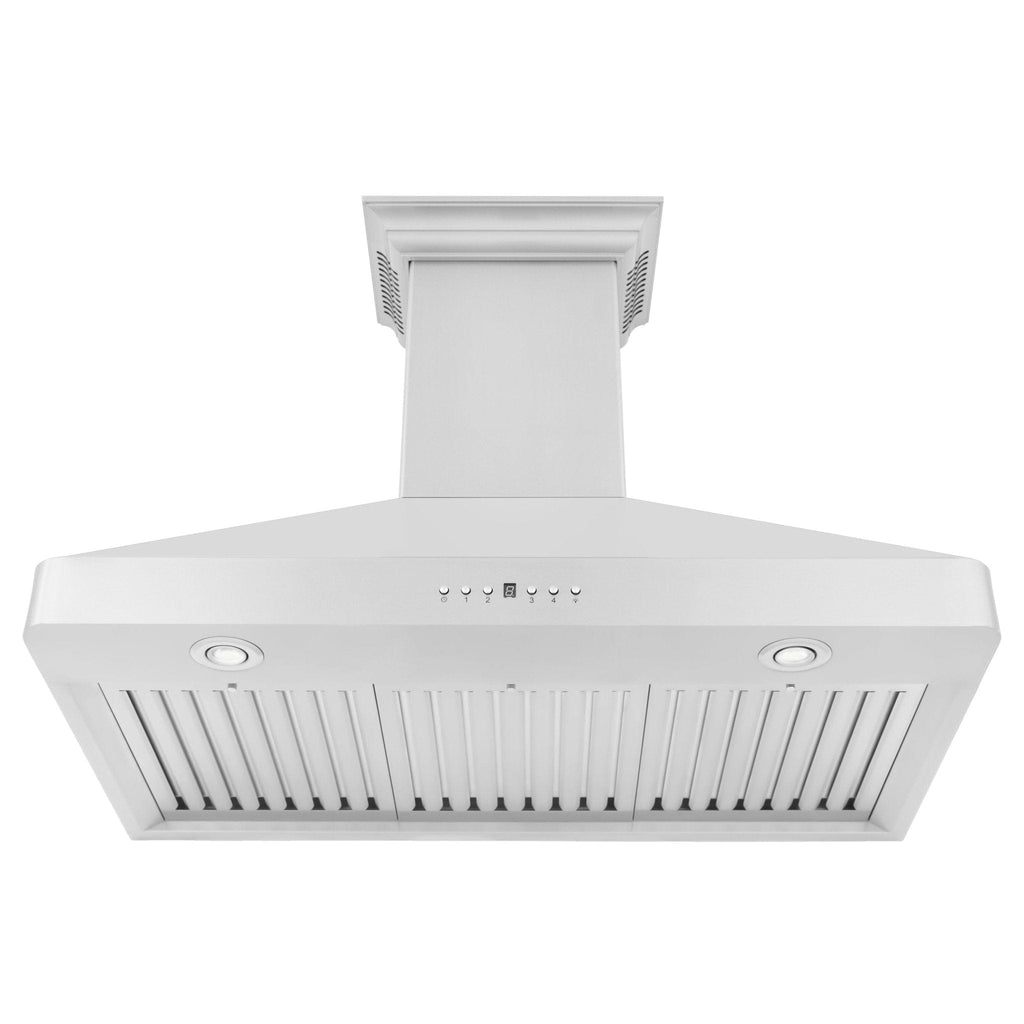 ZLINE 36" Wall RangeHood, Stainless, CrownSound Speakers, KF2CRN-BT-36