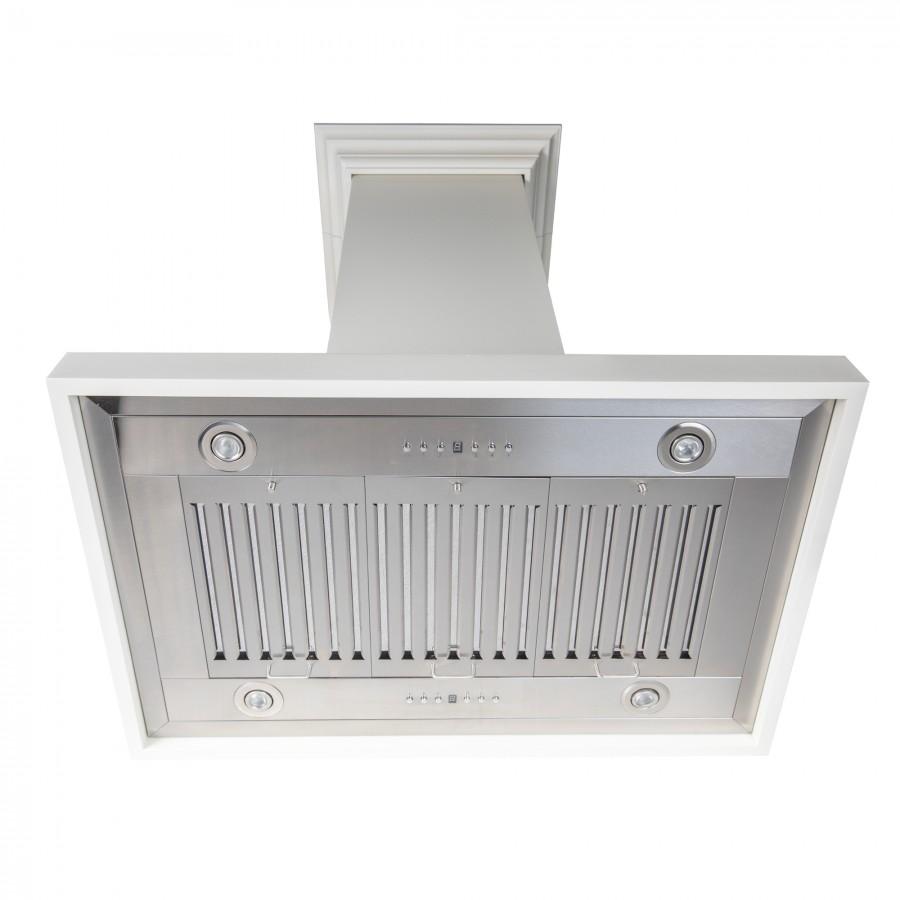 ZLINE 36" Wooden Island Range Hood in Cottage White, KBiTT-36