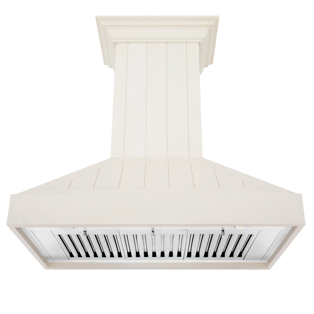 ZLINE 36" Wooden Wall Mount Range Hood in Cottage White, KPTT-36