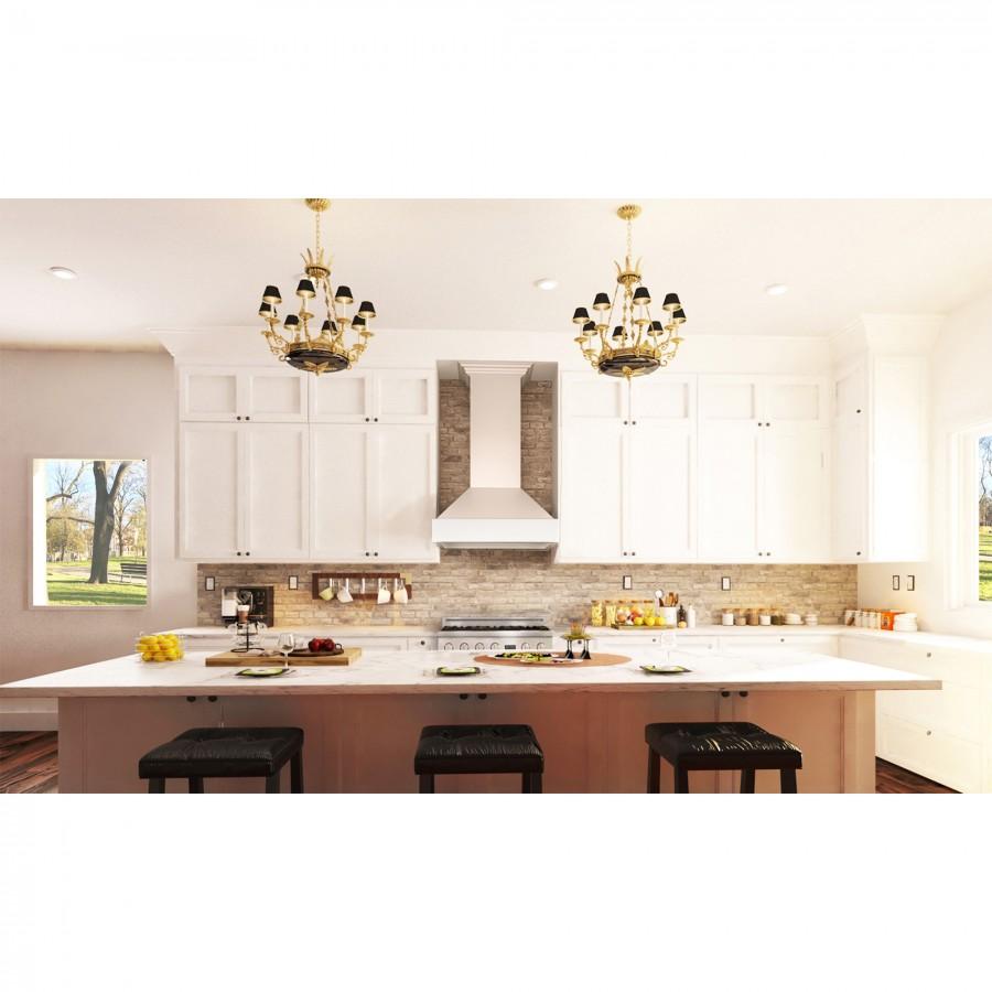 ZLINE 36" Wooden Wall Range Hood, Cottage White, KBTT-36