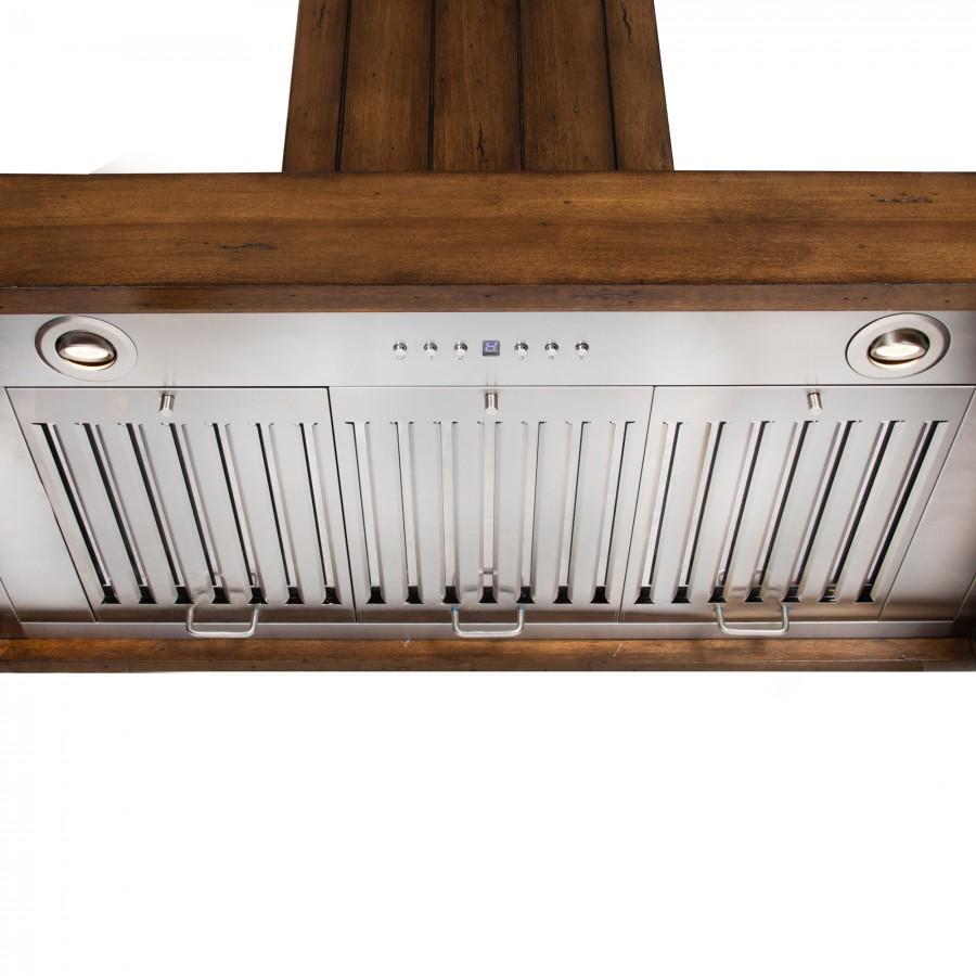 ZLINE 36" Wooden Wall Range Hood, Rustic Light, KPLL-36