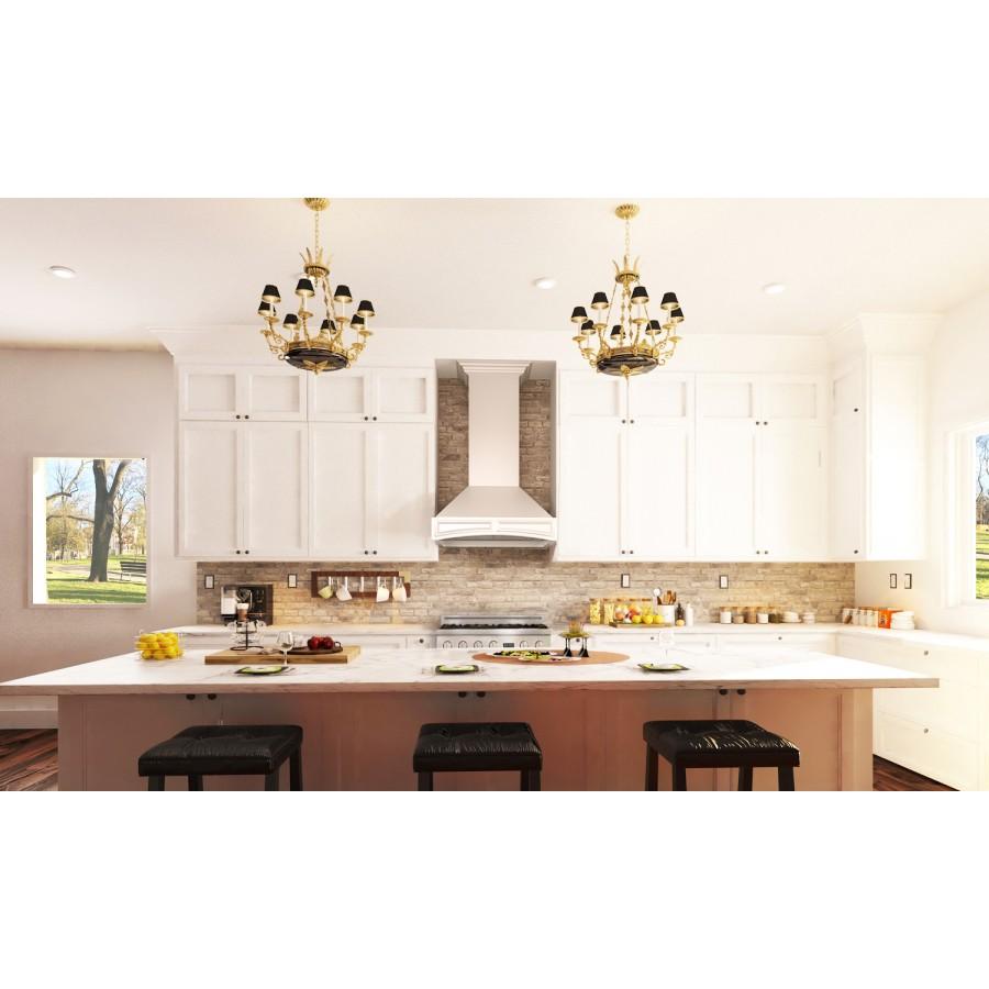 ZLINE 36" Wooden Wall Range Hood with Crown Molding, 321TT-36