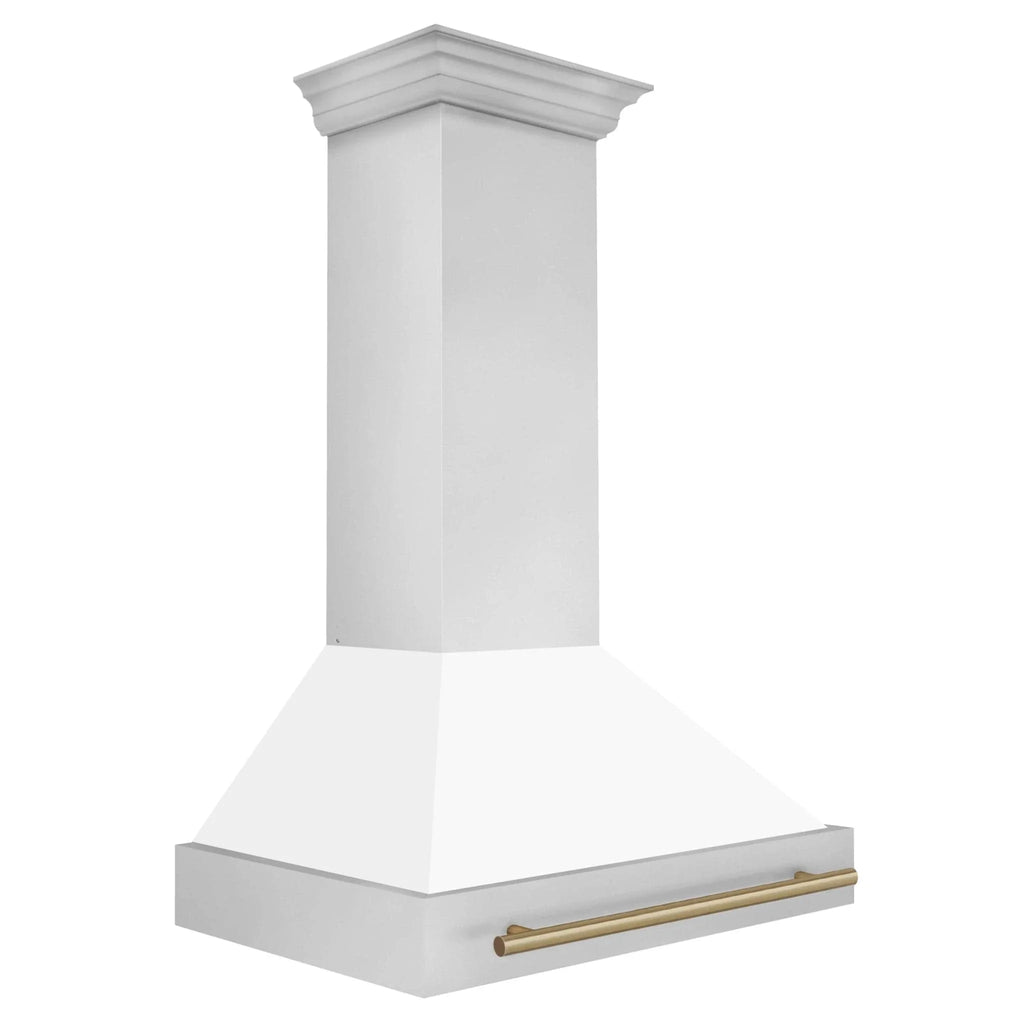 ZLINE 36"Stainless Steel Range Hood, White Matte Shell, 8654STZ-36-CB