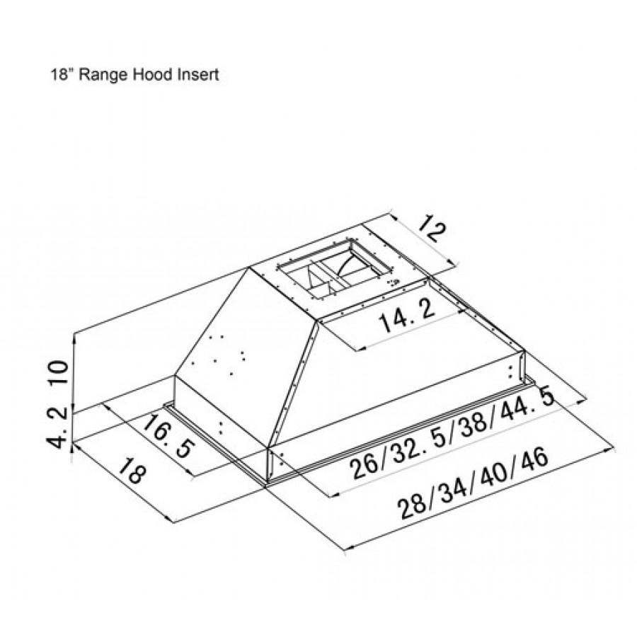 ZLINE 40" Stainless Steel Under Cabinet Range Hood Insert, 698-40