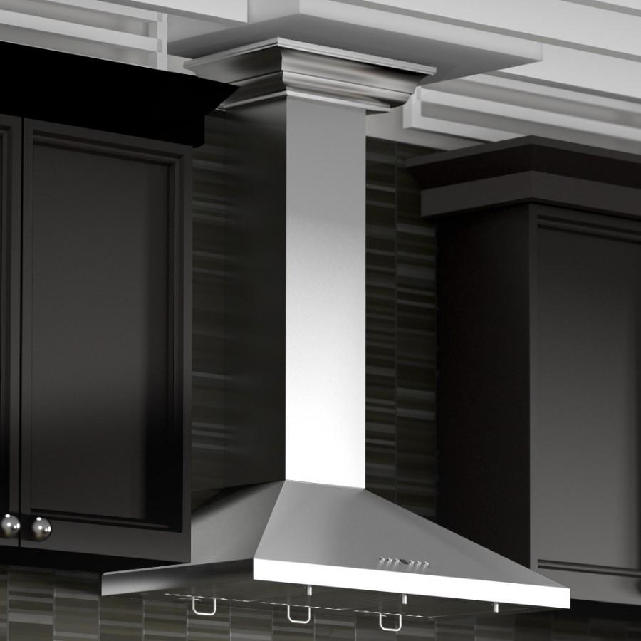 ZLINE 42" Stainless Steel Wall Range Hood, Crown Molding, KL2CRN-42