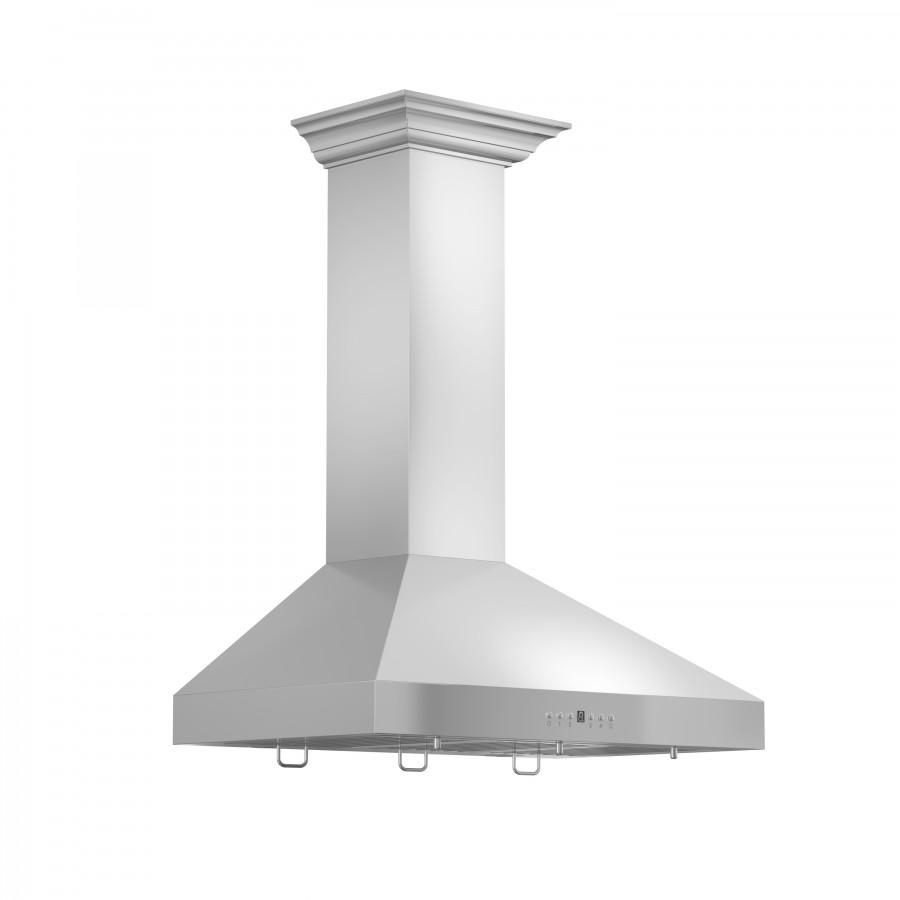 ZLINE 42" Stainless Steel Wall Range Hood, Crown Molding, KL3CRN-42