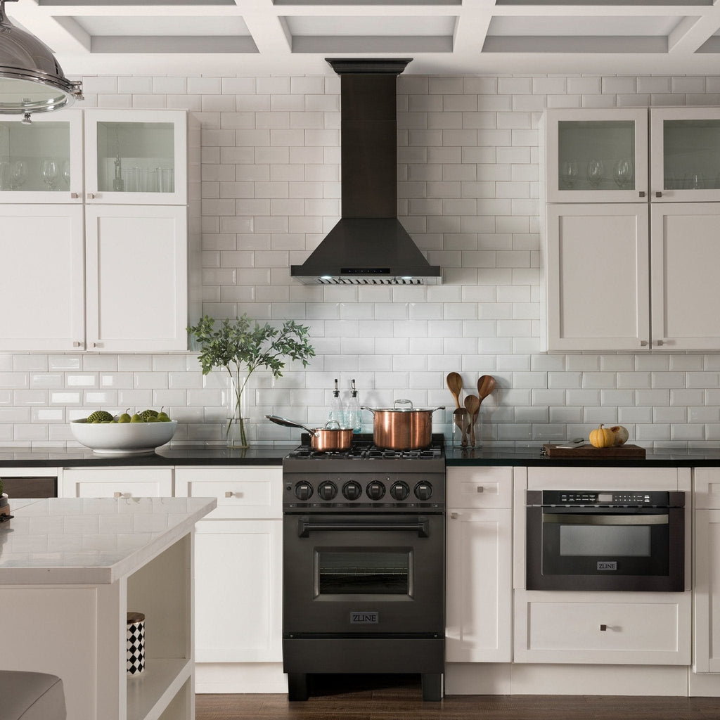 ZLINE 42" Wall Black Stainless Range Hood, Crown Speakers, BSKBNCRN-BT-42