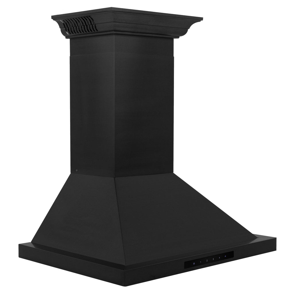 ZLINE 42" Wall Black Stainless Range Hood, Crown Speakers, BSKBNCRN-BT-42