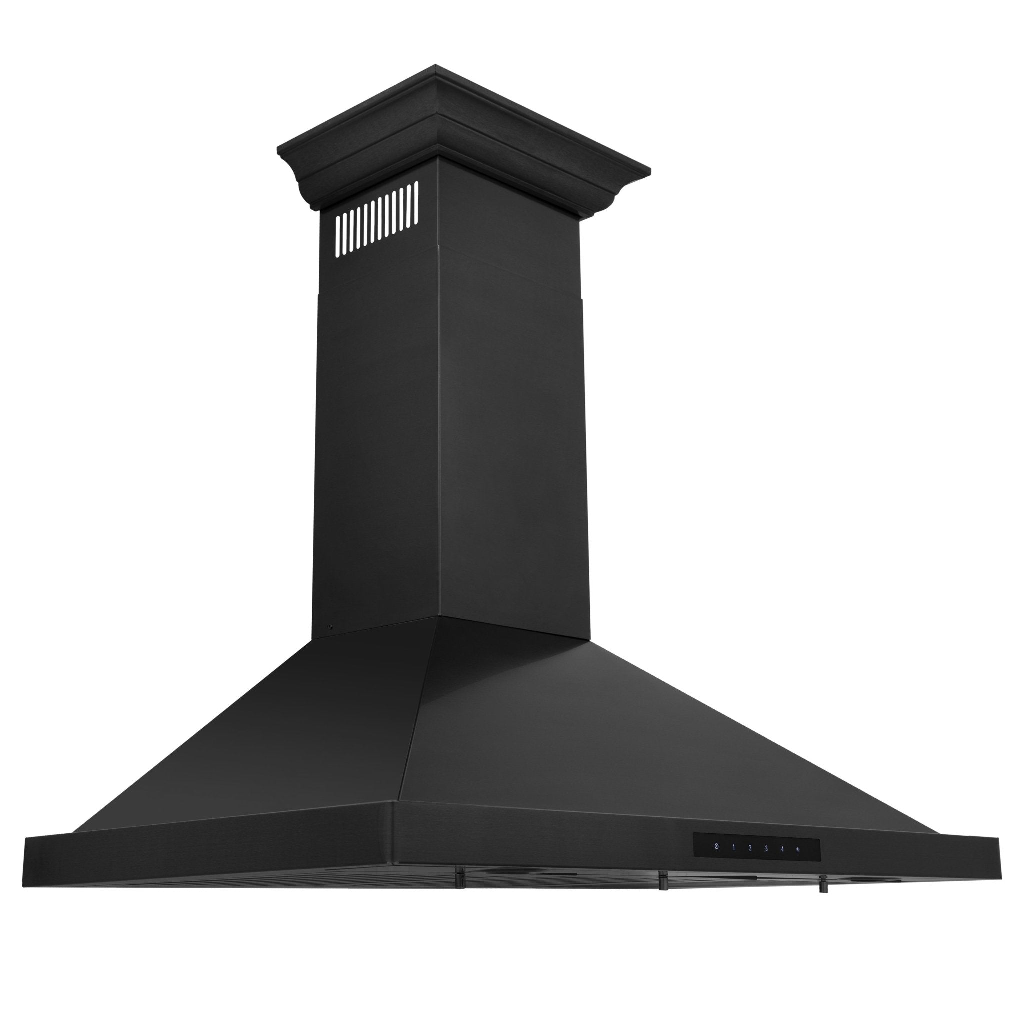ZLINE 42" Wall Range Hood, Black Stainless, Crown Molding, BSKBNCRN-42