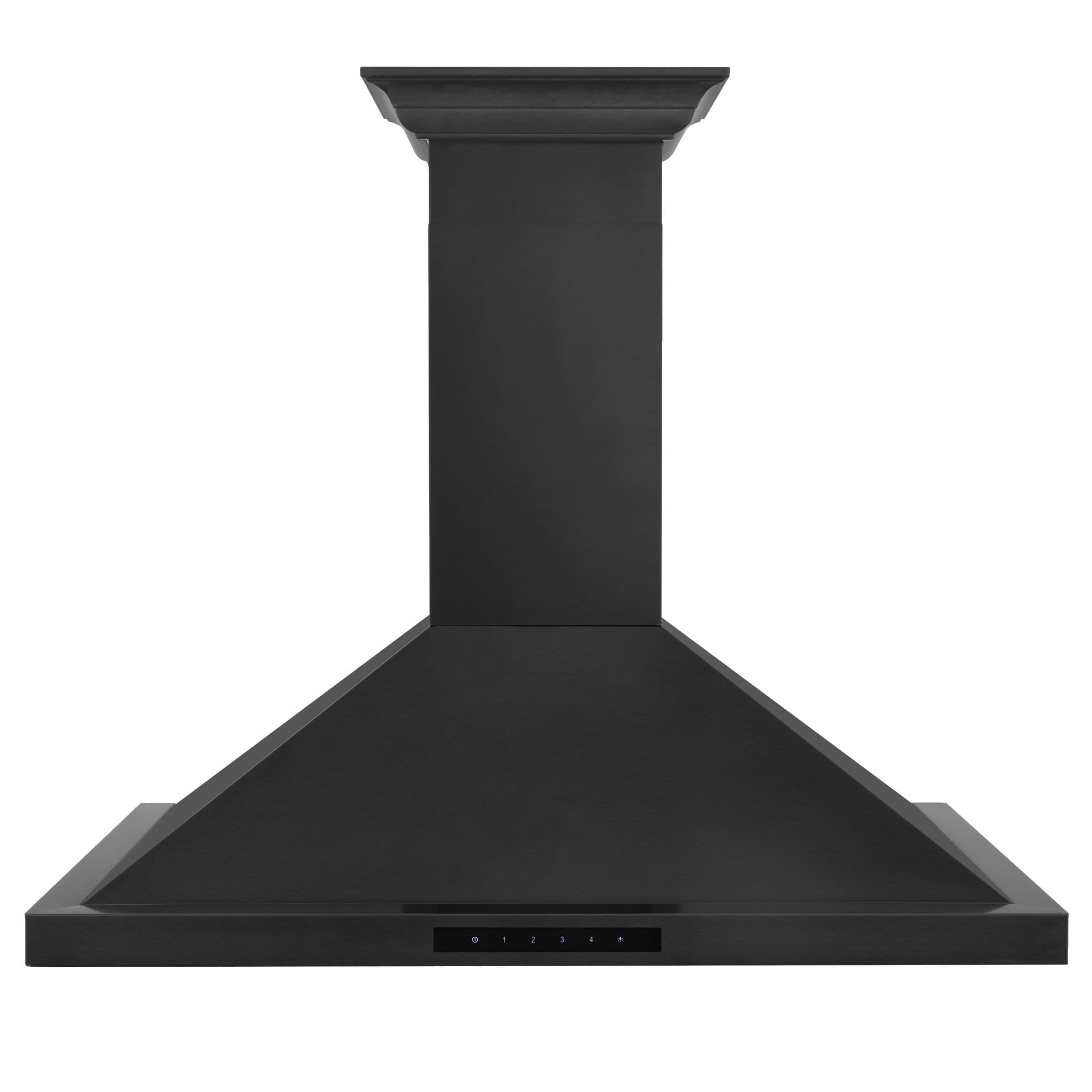 ZLINE 42" Wall Range Hood, Black Stainless, Crown Molding, BSKBNCRN-42