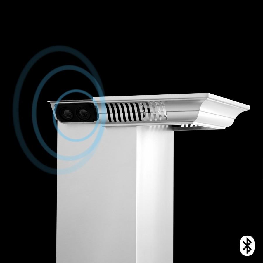 ZLINE 42" Wall Range Hood, Built-in CrownSound® Bluetooth Speakers, KL2CRN-BT-42