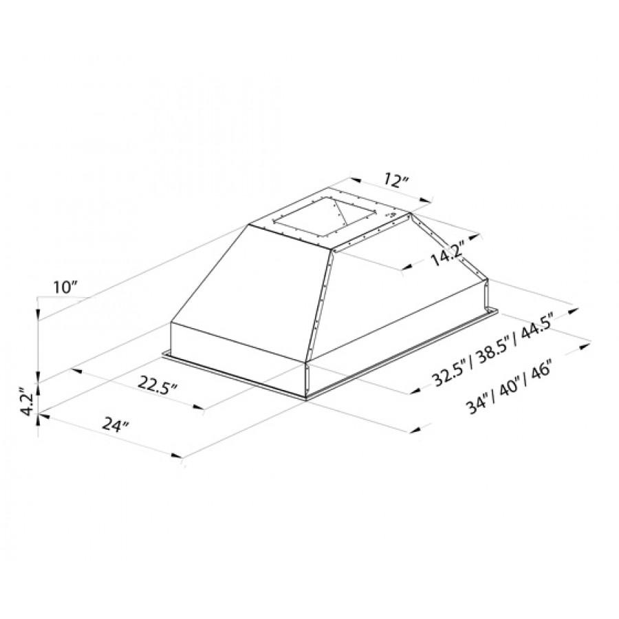 ZLINE 46" Island Range Hood Insert, 824i-46