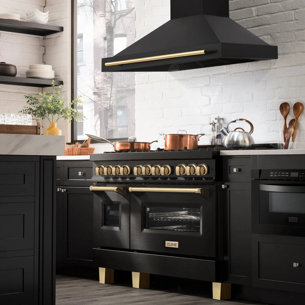 ZLINE 48" Autograph Black Stainless Wall Range Hood, BS655Z-48-G
