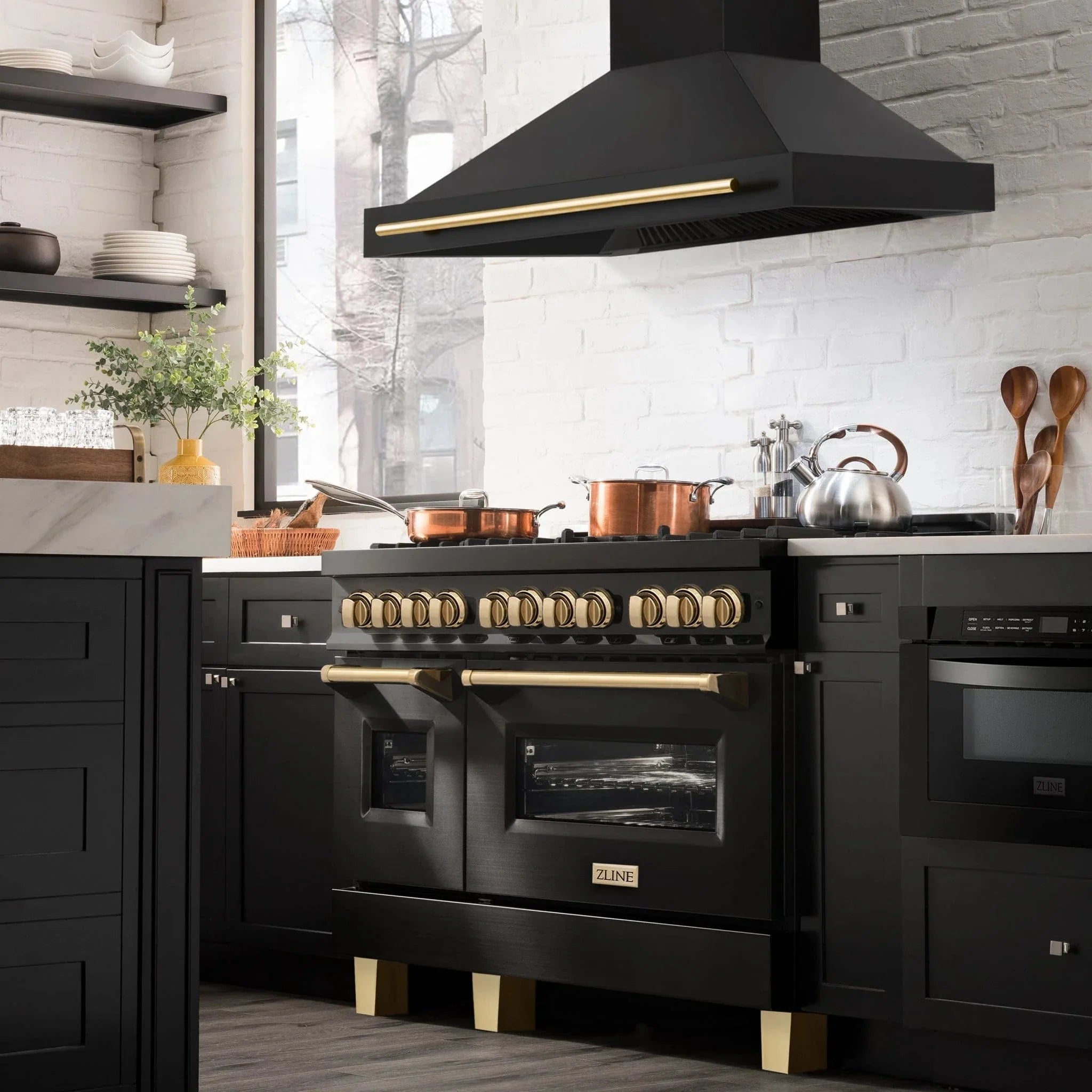 ZLINE 48" Autograph Black Stainless Wall Range Hood, BS655Z-48-G