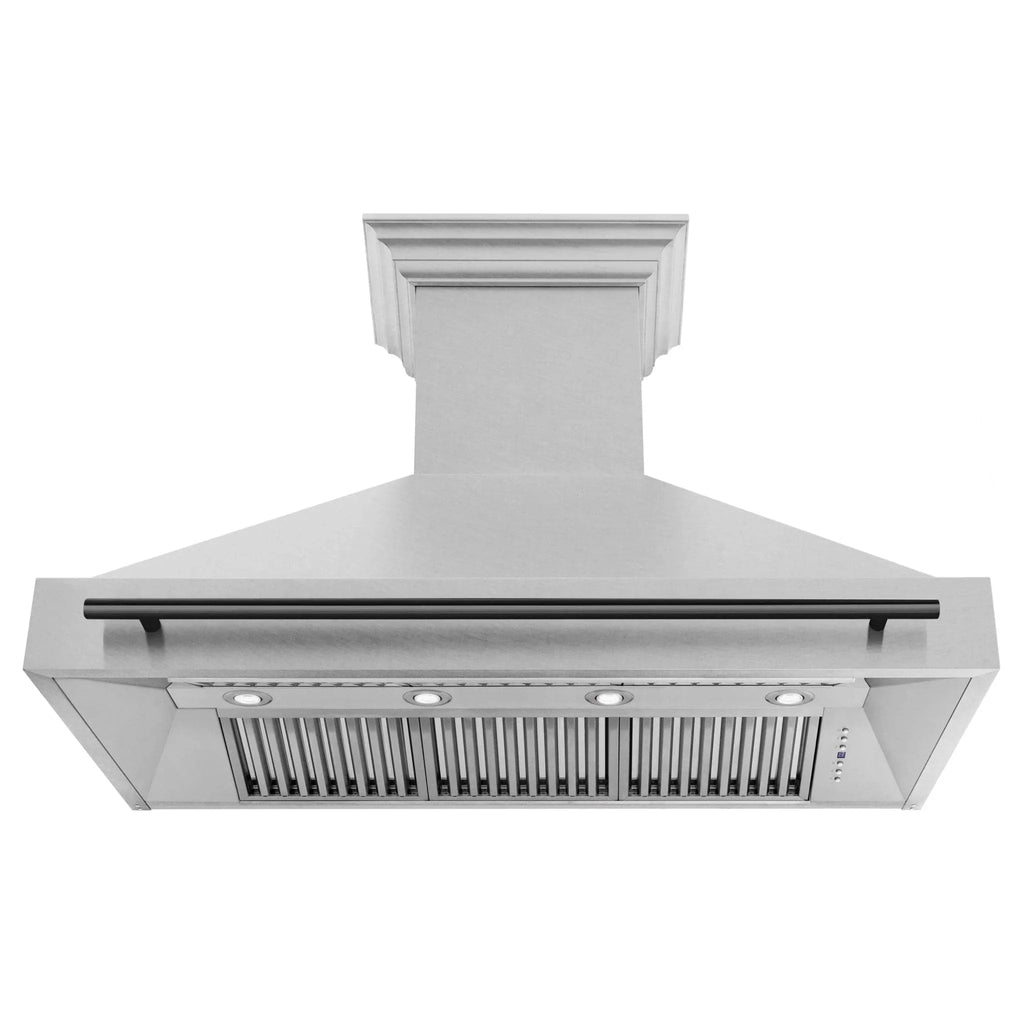 ZLINE 48" Autograph DuraSnow Stainless Steel Hood 8654SNZ-48-MB