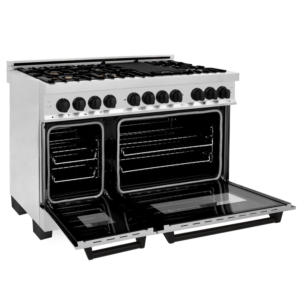 ZLINE 48" Autograph Edition, Dual Fuel Range, RAZ-48-MB