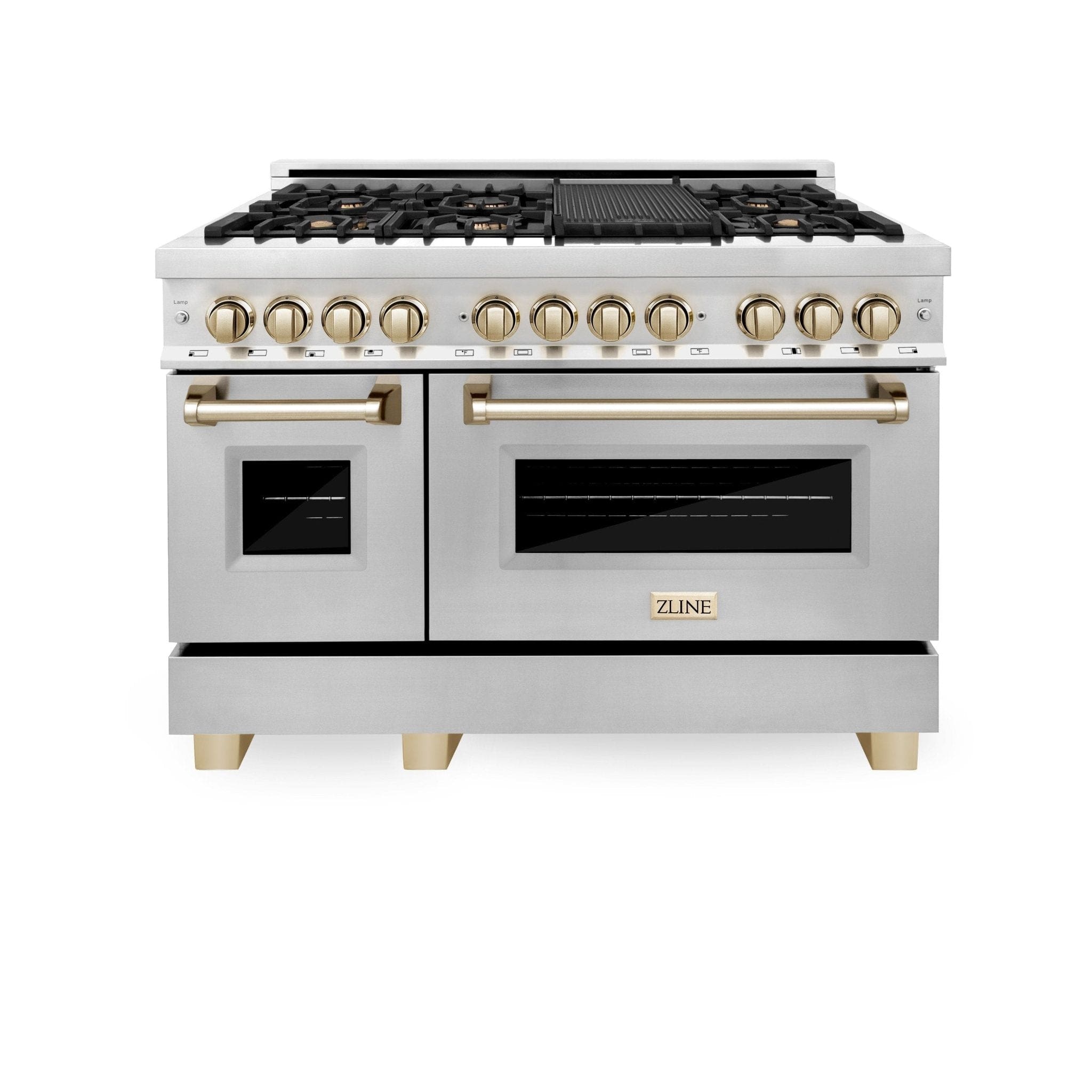 ZLINE 48" Autograph Edition, Dual Fuel Stainless Steel Range, RAZ-48-G