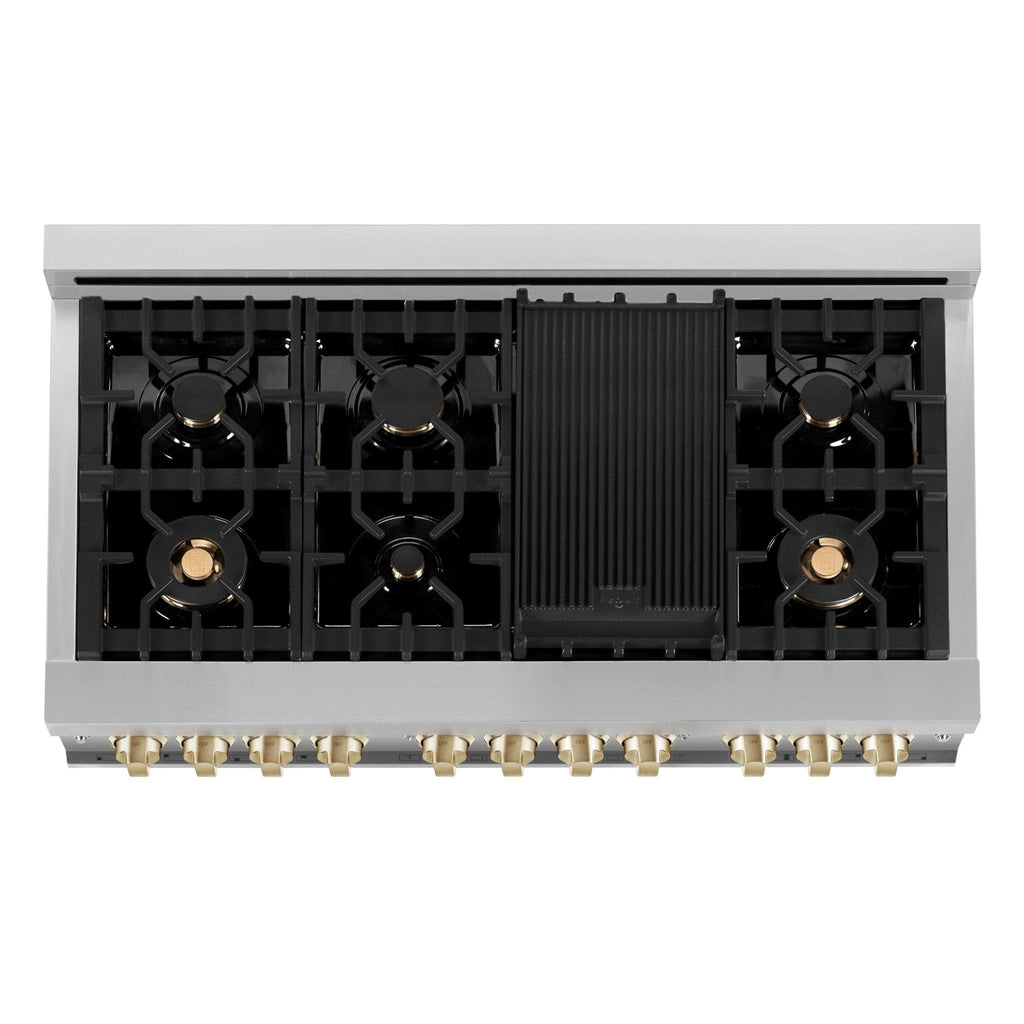 ZLINE 48" Autograph Edition, Dual Fuel Stainless Steel Range, RAZ-48-G