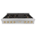 ZLINE 48" Autograph Edition, Rangetop, DuraSnow, Gold Accent, RTSZ-48-G