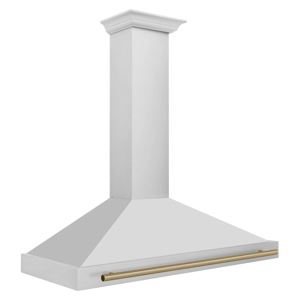 ZLINE 48" Autograph Edition Stainless Steel Range Hood with Stainless Steel Shell and Champagne Bronze Accents KB4STZ-48-CB