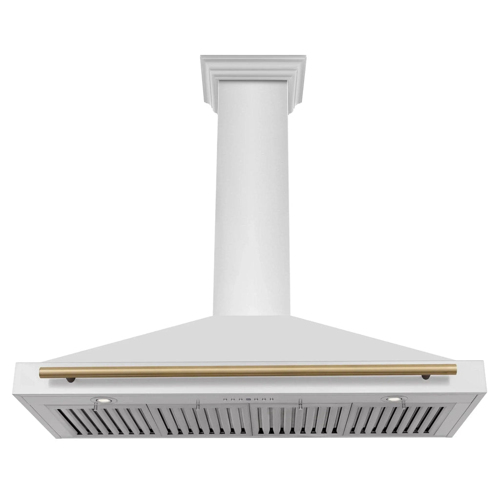 ZLINE 48" Autograph Edition Stainless Steel Range Hood with Stainless Steel Shell and Champagne Bronze Accents KB4STZ-48-CB