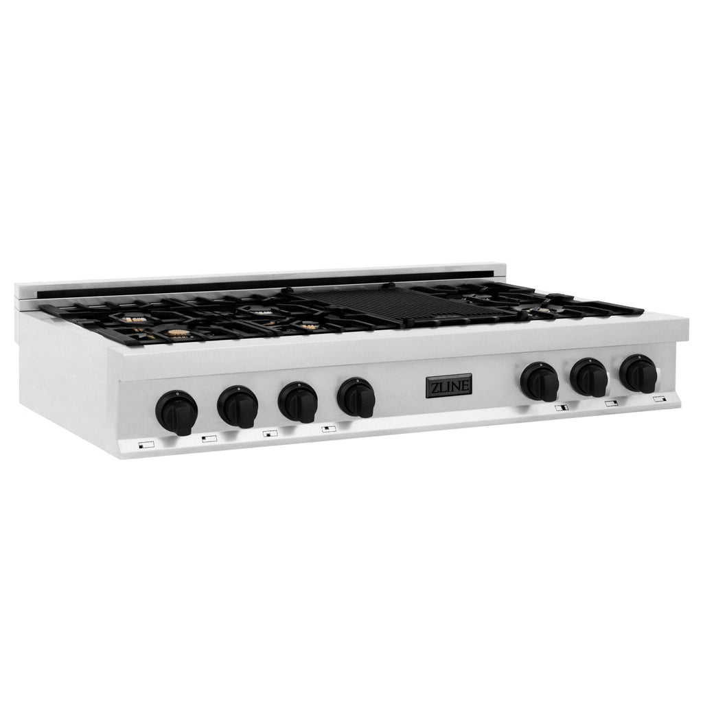 ZLINE 48" Autograph Porcelain Rangetop, Stainless, Gold, RTZ-48-MB