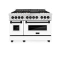 ZLINE 48" Autograph, Range, Dual Fuel, White door, RASZ-WM-48-MB