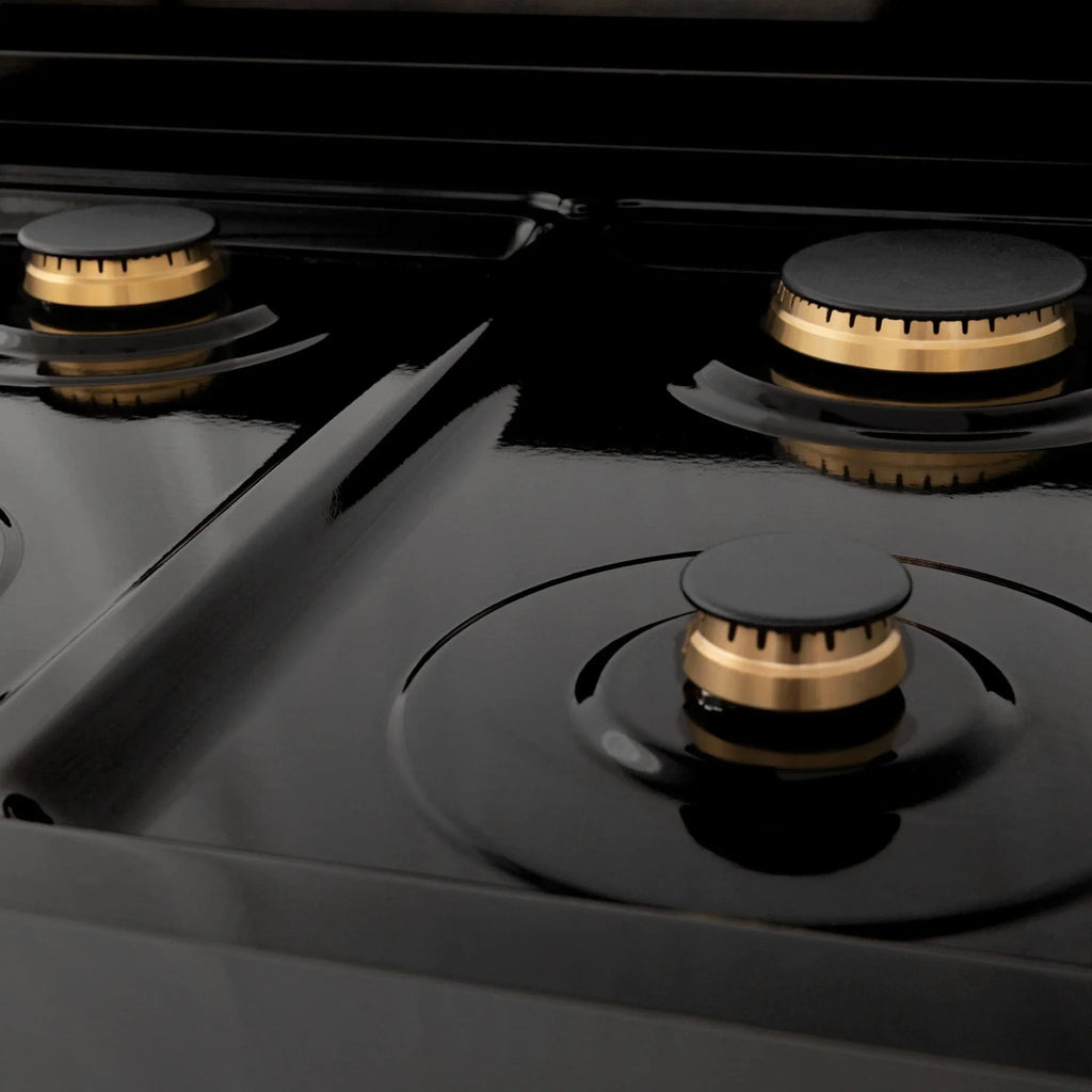ZLINE 48" Autograph Rangetop, Black Stainless, Champagne Bronze Accents, RTBZ-48-CB