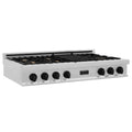 ZLINE 48" Autograph Rangetop, DuraSnow, Gold Accents RTSZ-48-MB