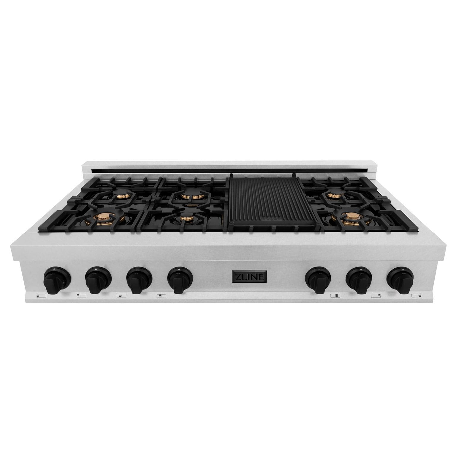 ZLINE 48" Autograph Rangetop, DuraSnow, Gold Accents RTSZ-48-MB