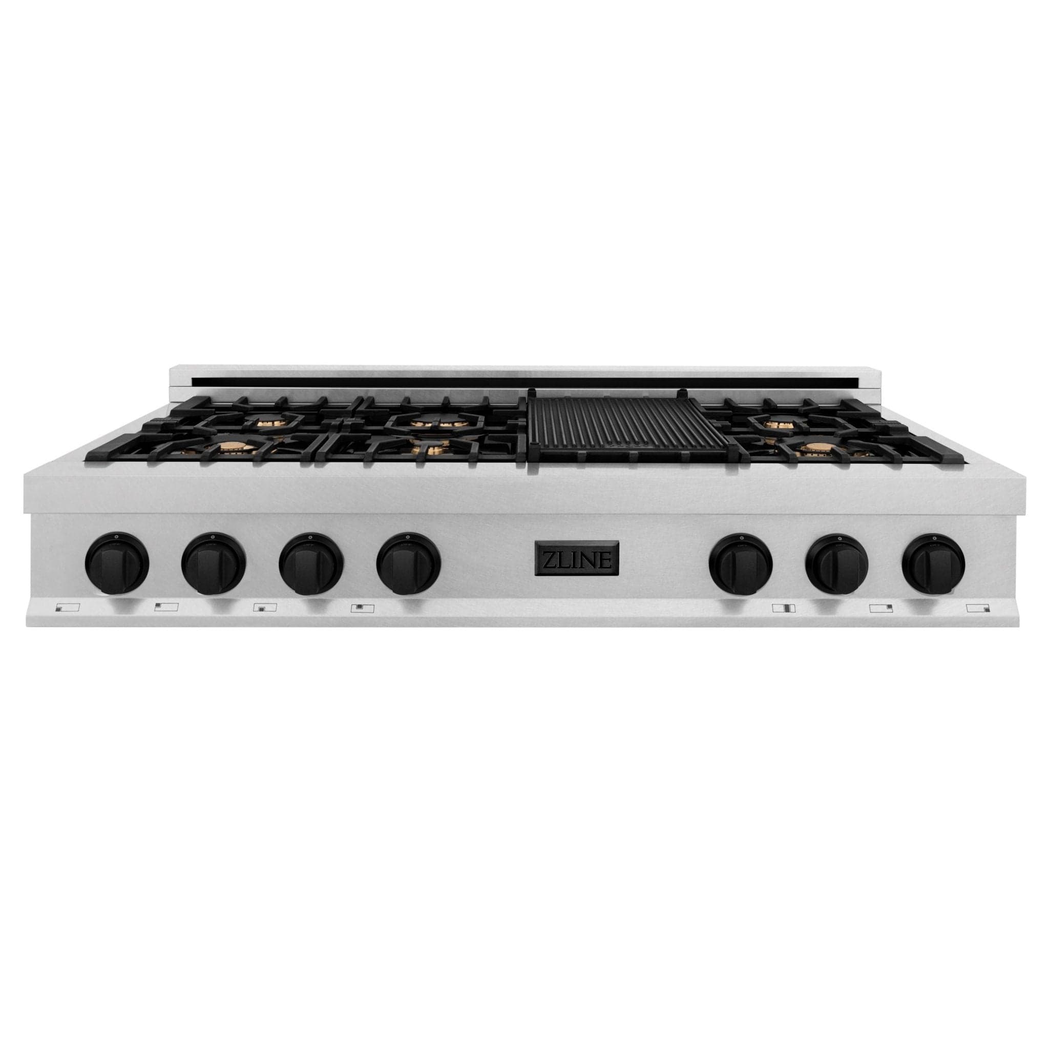 ZLINE 48" Autograph Rangetop, DuraSnow, Gold Accents RTSZ-48-MB