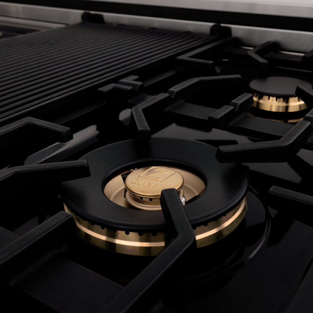 ZLINE 48" Autograph Rangetop, Stainless, Bronze Accents, RTZ-48-CB