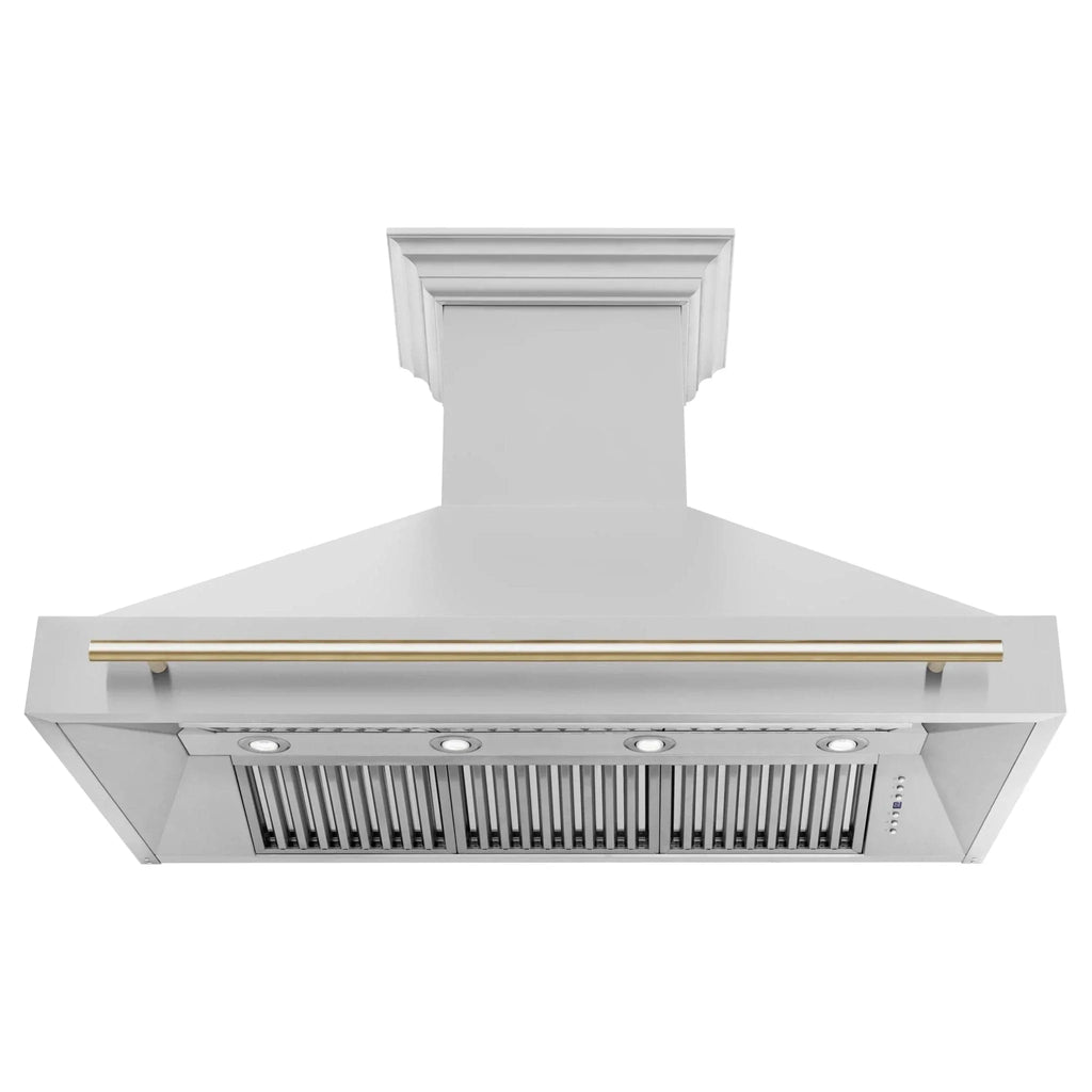 ZLINE 48" Autograph Stainless Wall Range Hood, 8654STZ-48-G