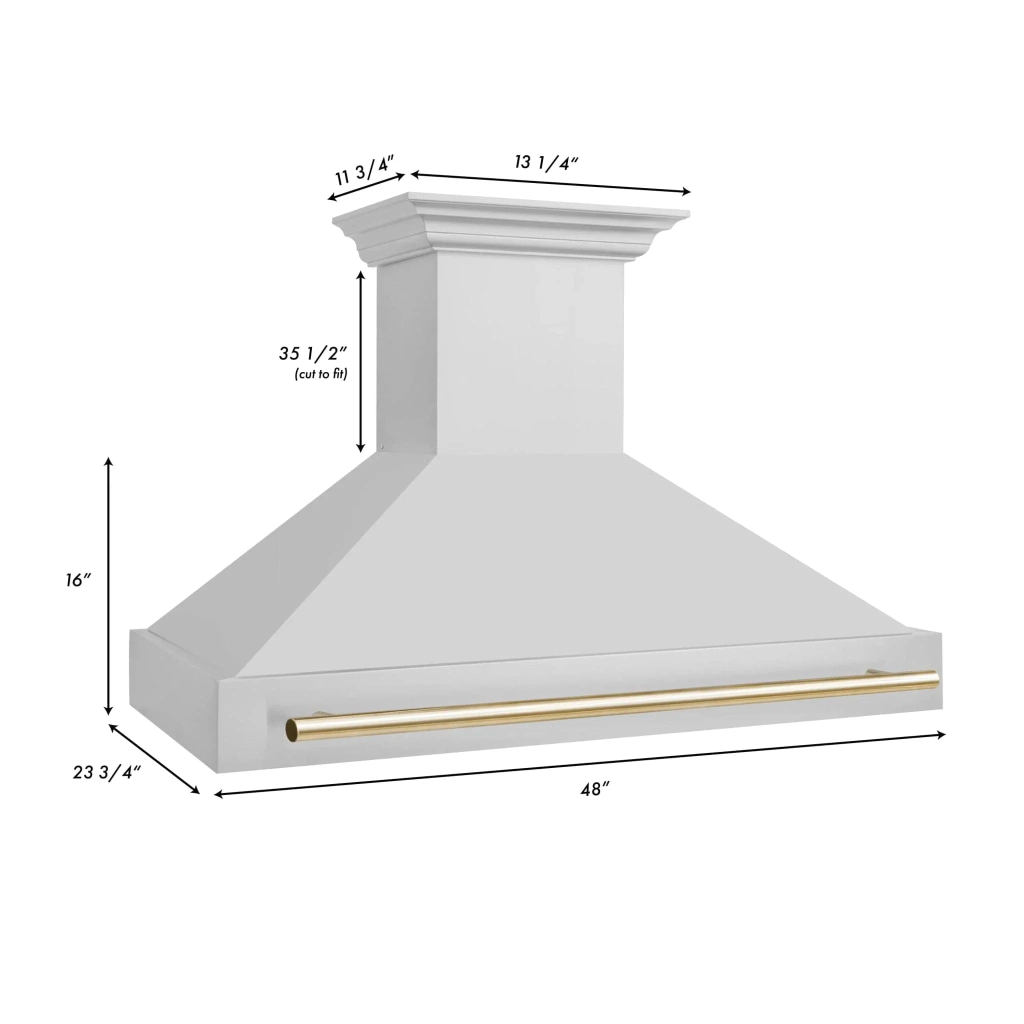 ZLINE 48" Autograph Stainless Wall Range Hood, 8654STZ-48-G